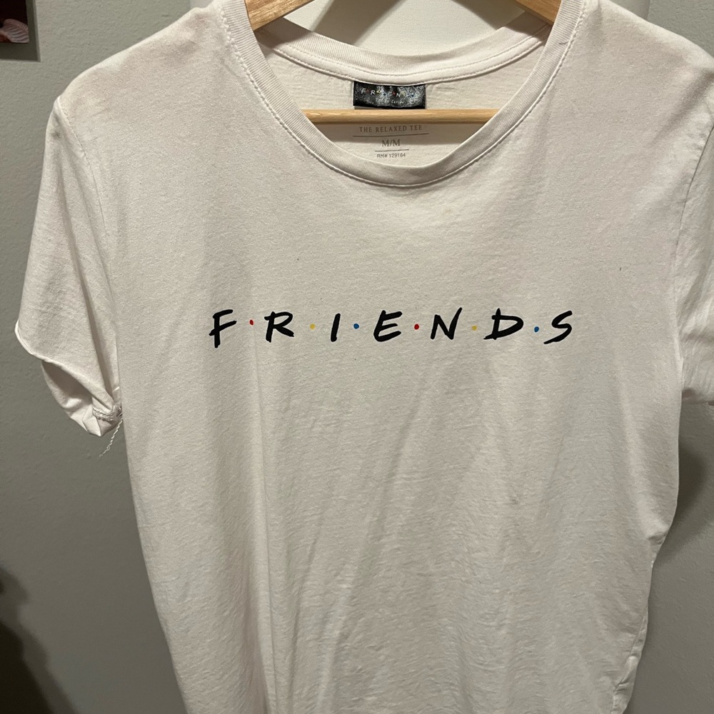FRIENDS White Tee with Multicolor Dot Logo